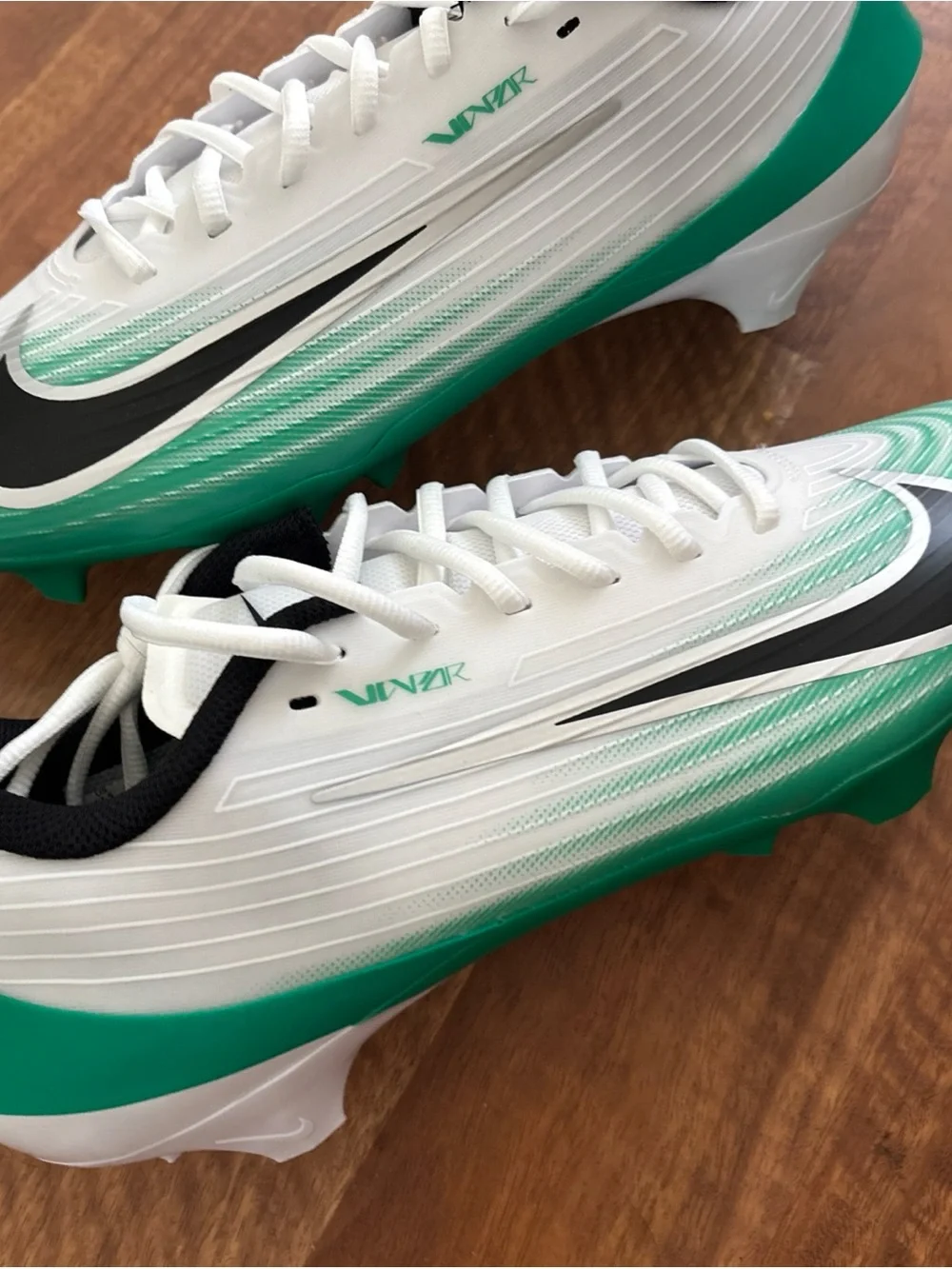 Nike Vapor Speed 3 White Stadium Green Football Cleats HM8849-100 Men’s 12.5